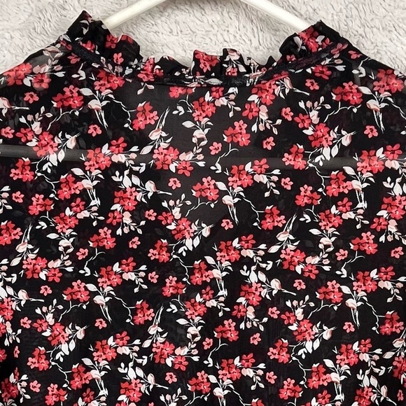 PERSEPTION CONCEPT Floral Blouse Top Ditzy Print Medium - Picture 11 of 16